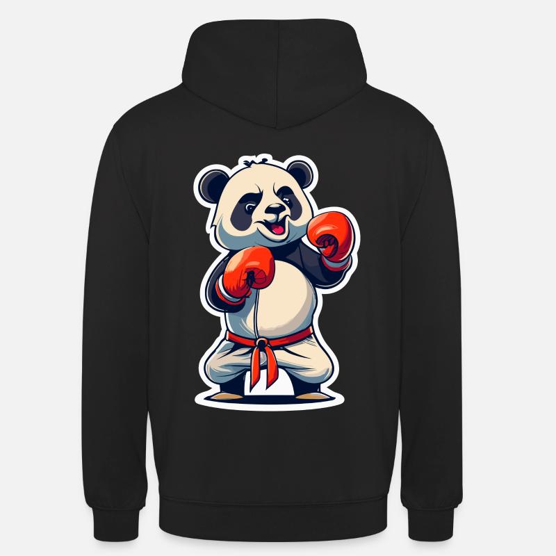 Boxe Panda - Sweat-shirt à capuche unisexe - noir