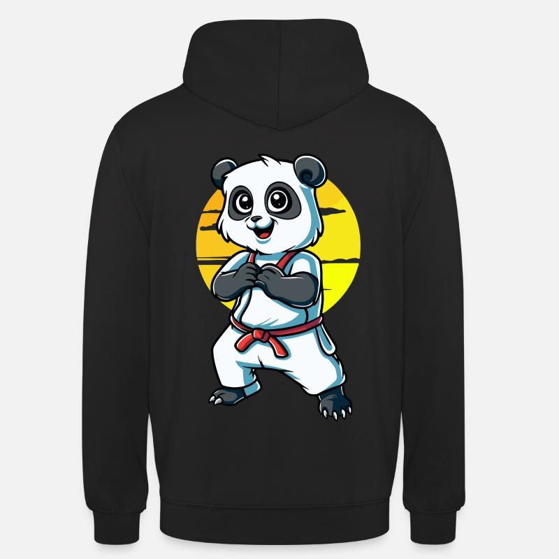 Panda mignon d’arts martiaux - Sweat-shirt à capuche unisexe - noir