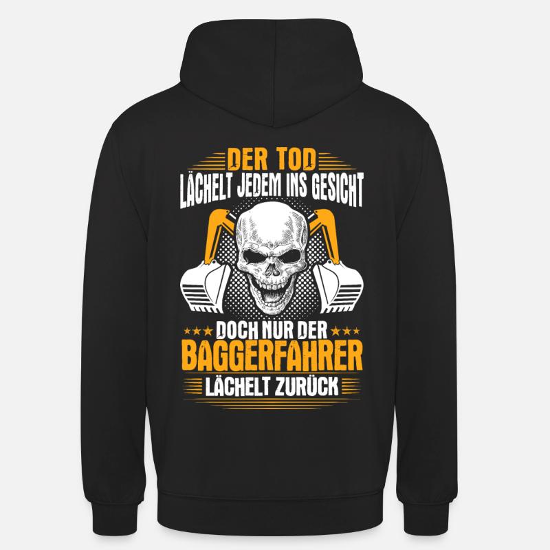 Baggerfahrer Baggerführer Lächeln Geschenk Bagger - Unisex Hoodie - Schwarz