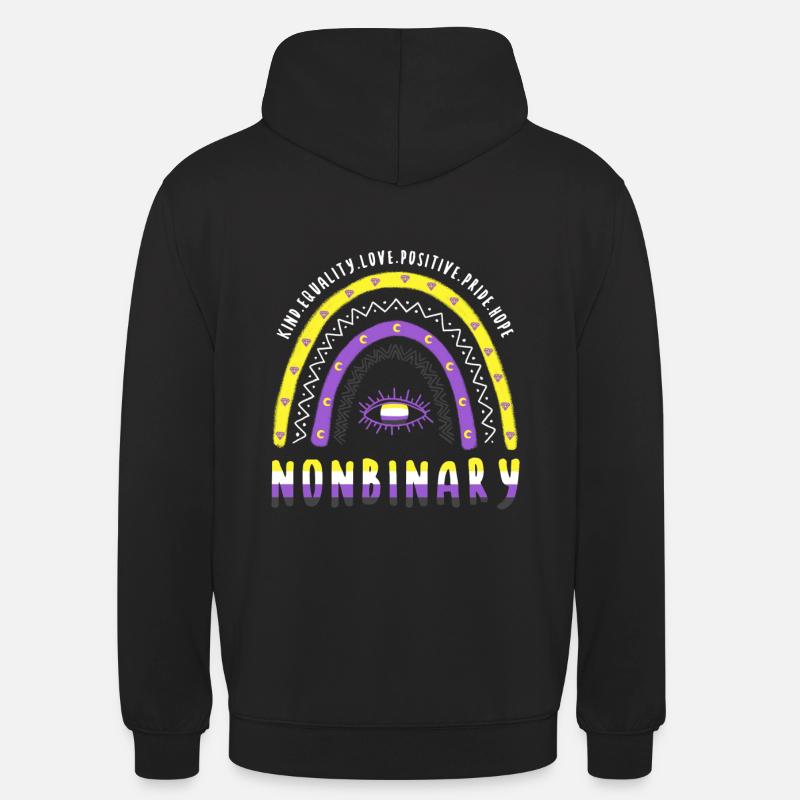 Boho Regenbogen Nonbinary - Unisex Hoodie - Schwarz