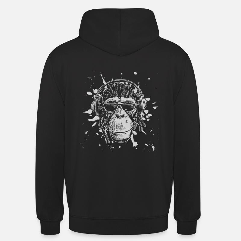 Singes chimpanzés - Sweat-shirt à capuche unisexe - noir