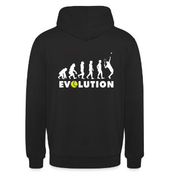 Tennis Evolution - Unisex Hoodie - Schwarz - Hinten - Michal (187cm)