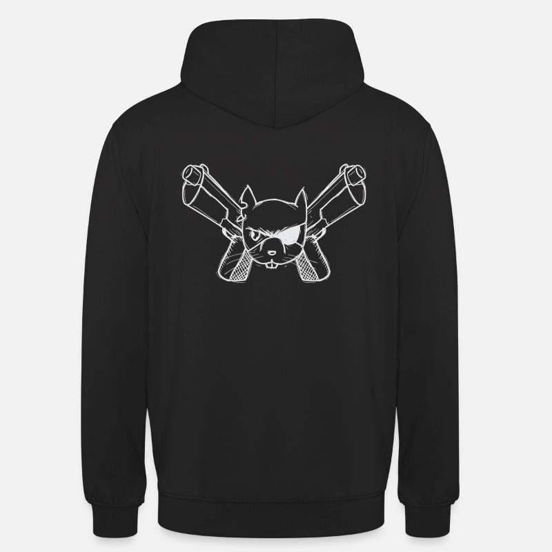 écureuil avec un pistolet - Sweat-shirt à capuche unisexe - noir