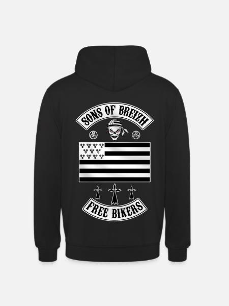 breizh bikers - Sweat-shirt à capuche unisexe - noir