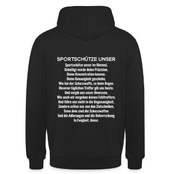 Sportschießen/Sportschütze-Unser/Gebet/Schießsport - Unisex Hoodie - Schwarz - Hinten - Michal (187cm)