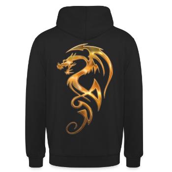 Tribal Dragon - Unisex Hoodie - black - Back - Michal (187cm)