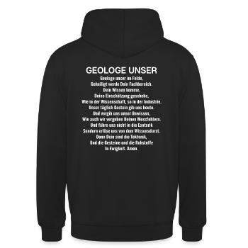 Geologe Unser Gebet Geologie Geologin Geschenk - Unisex Hoodie - Schwarz - Hinten - Michal (187cm)