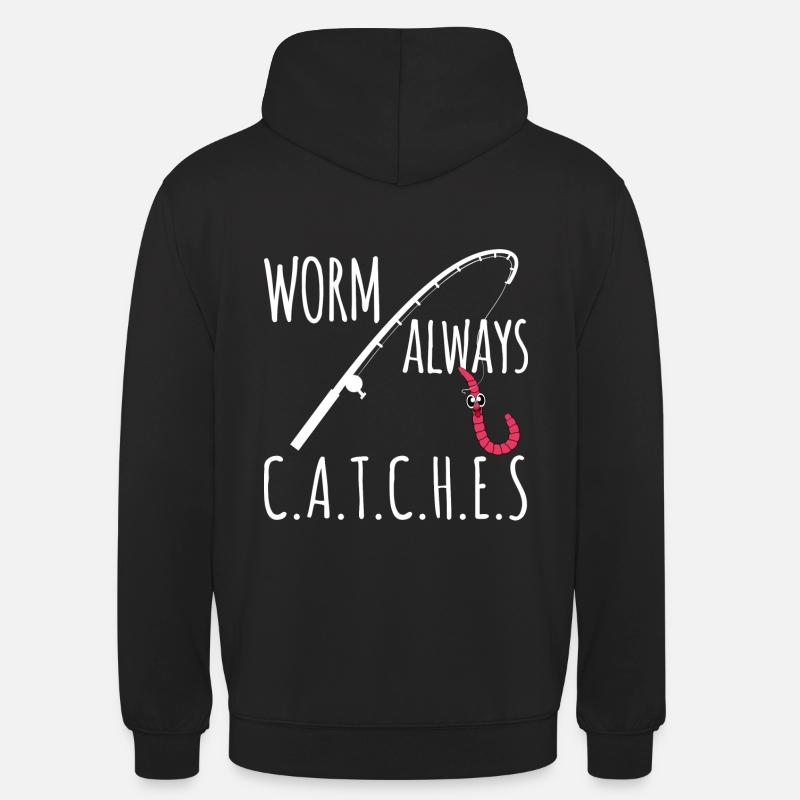 Wurm fängt immer - Unisex Hoodie - Schwarz