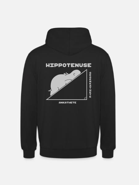 Hippotenuse (Flusspferd-Und-Pythagoras-Edition) - Unisex Hoodie - Schwarz