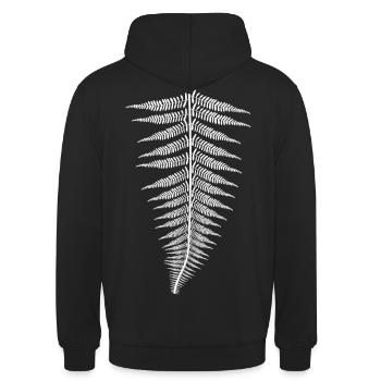 Feuille de fougère, unisexe, Backprint | Fern T-Shirt - Sweat-shirt à capuche unisexe - noir - Dos - Michal (187cm)