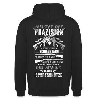 Schützenverein - Ich bin Sportschütze - Unisex Hoodie - Schwarz - Hinten - Michal (187cm)