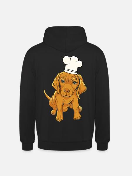 Chef chef hat dog - Unisex Hoodie - black
