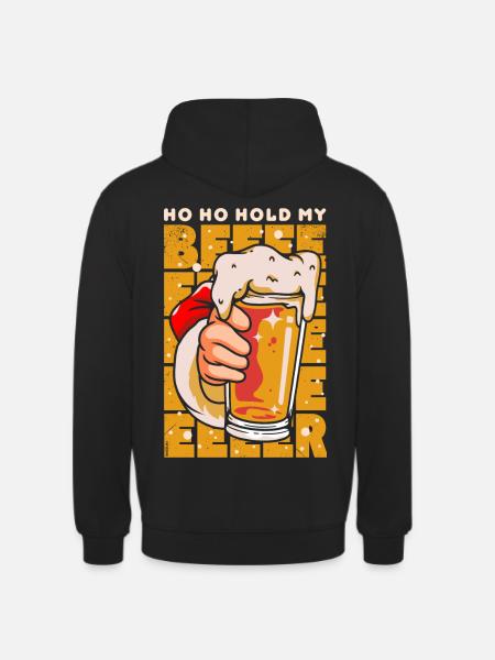 Christmas hoho hold my beer - Unisex Hoodie - black