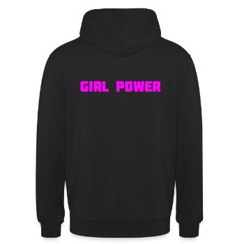 GIRL POWER - Unisex Hoodie - black - Back - Michal (187cm)