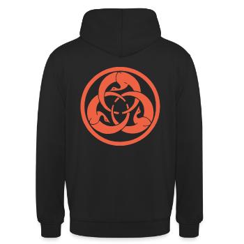 Hagakure - Les trois cygnes - Sweat-shirt à capuche unisexe - noir - Dos - Michal (187cm)