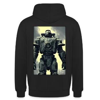 Kampfbot Robot Super Soldier Machine Warrior - Unisex Hoodie - black - Back - Michal (187cm)