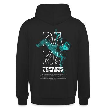 Dark Techno - Unisex Hoodie - Schwarz - Hinten - Michal (187cm)