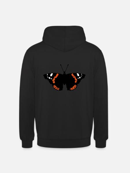 Schmetterling (Falter, Admiral, Vanessa Atalanta) - Unisex Hoodie - Schwarz