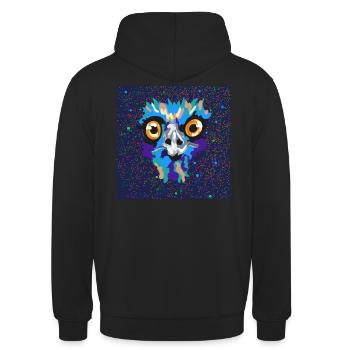 Emu Strauß Vogelstrauß Vogel Portrait Kunst - Unisex Hoodie - Schwarz - Hinten - Michal (187cm)