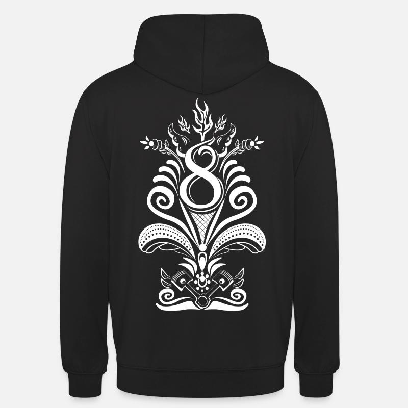 Kurbits V8 No :2 - blanc - Sweat-shirt à capuche unisexe - noir