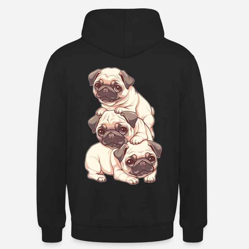 Pug Stack - Unisex Hoodie - black