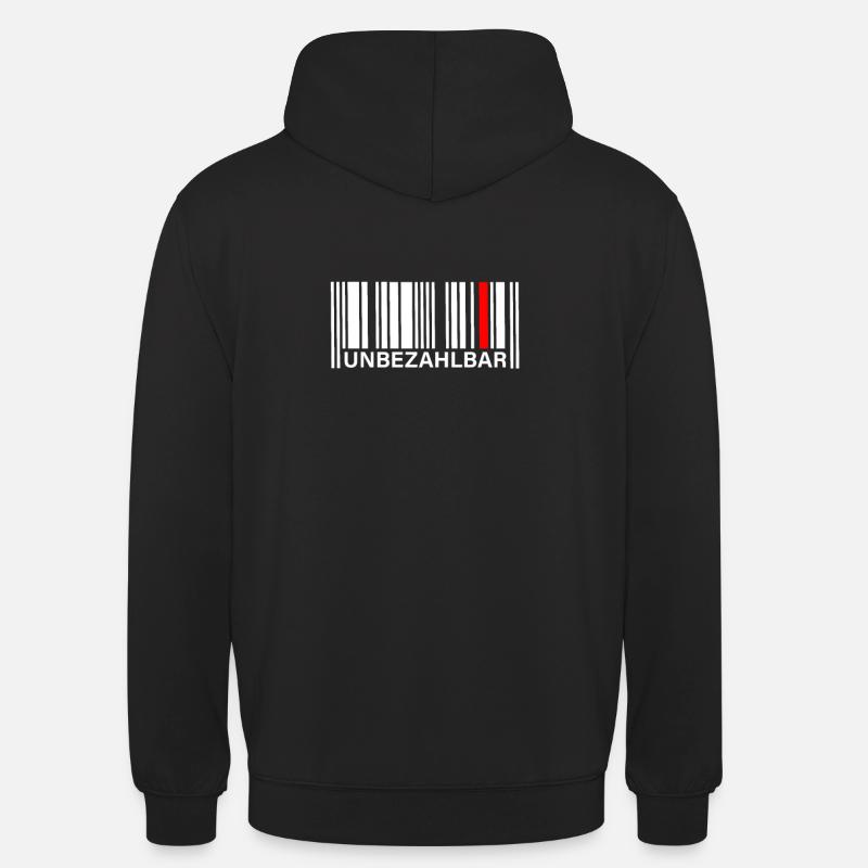 Barcode Strichcode Unbezahlbar einzigartig - Unisex Hoodie - Schwarz