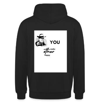 Chemise de motivation - Sweat-shirt à capuche unisexe - noir - Dos - Michal (187cm)