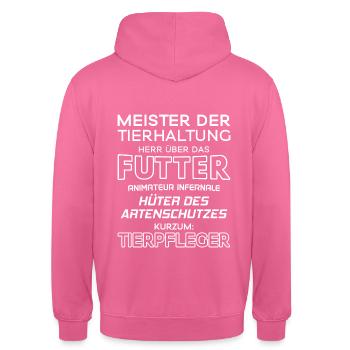 Tierpfleger / Tierpflegerin / Tierpflege / Tiere - Unisex Hoodie - Pink - Hinten - Michal (187cm)