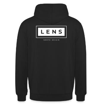 LENS minimaliste - Sweat-shirt à capuche unisexe - noir - Dos - Michal (187cm)