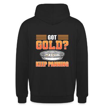 Metalldetektor Gold Panner Gold Digger Kostüm - Unisex Hoodie - Schwarz - Hinten - Michal (187cm)