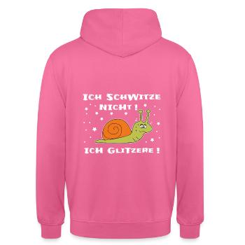 Ich schwitze nicht ich glitzere - Unisex Hoodie - Pink - Hinten - Michal (187cm)