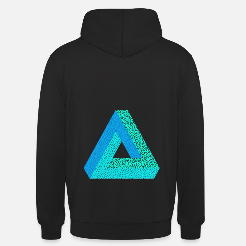 Memphis design geometry gift idea nerd triangle - Unisex Hoodie - black
