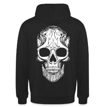 Crâne Art Déco - Sweat-shirt à capuche unisexe - noir - Dos - Michal (187cm)