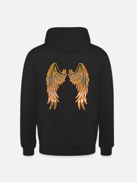Angel gold wings - Unisex Hoodie - black