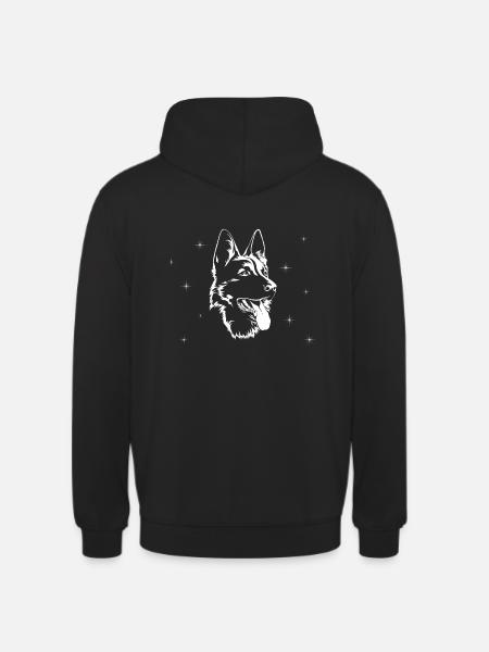 Deutscher Schäferhund mit Sternen - Unisex Hoodie - Schwarz