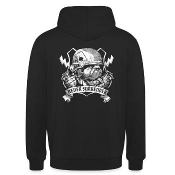 Old English Bulldog - Unisex Hoodie - Schwarz - Hinten - Michal (187cm)