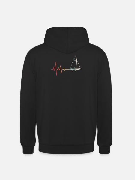Sailing Heartbeat Retro - Unisex Hoodie - black