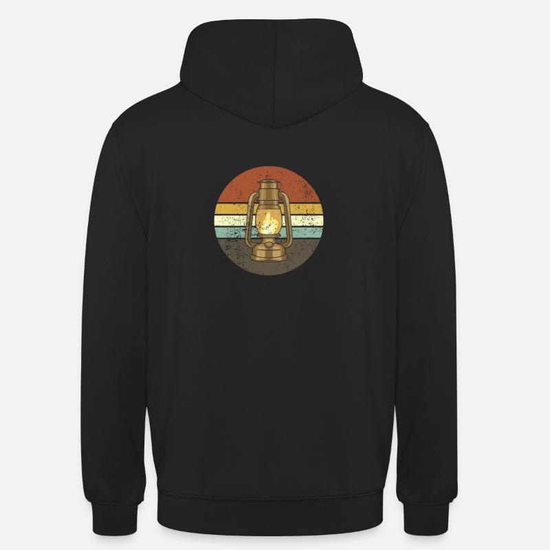 Retro Camping Laterne - Unisex Hoodie - Schwarz