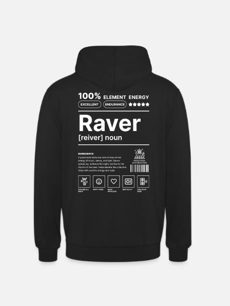 Raver-Lebensstil Weiß - Unisex Hoodie - Schwarz
