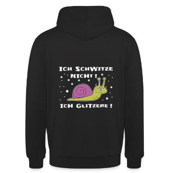 Lustiger Fitness-Spruch Schnecke - Unisex Hoodie - Schwarz - Hinten - Michal (187cm)