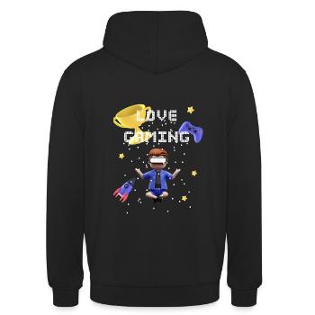 J’adore le jeu - Sweat-shirt à capuche unisexe - noir - Dos - Michal (187cm)