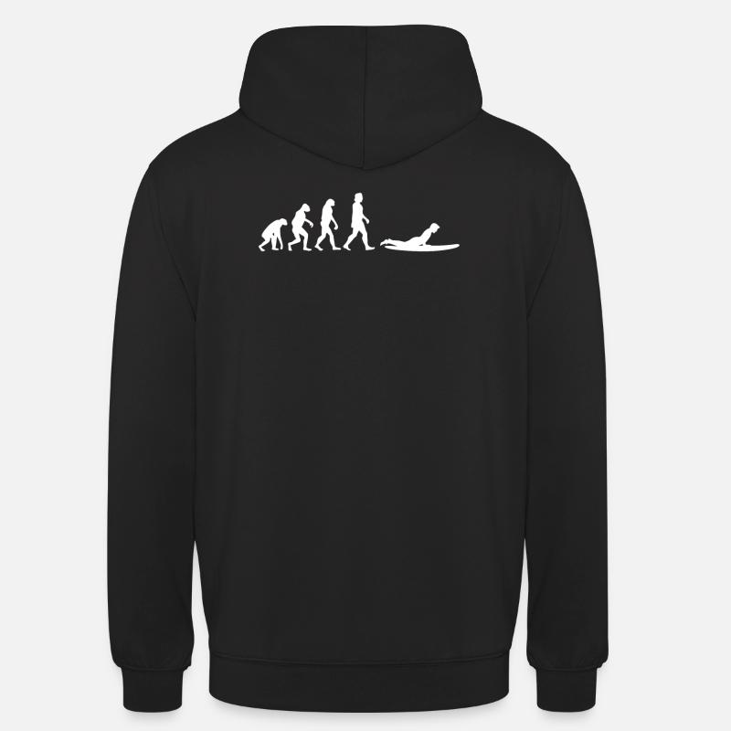 Évolution du surf - Sweat-shirt à capuche unisexe - noir