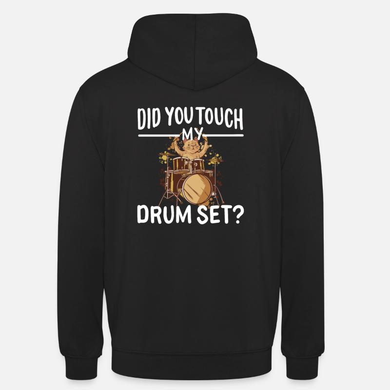 Drums Cat Dicton - Sweat-shirt à capuche unisexe - noir