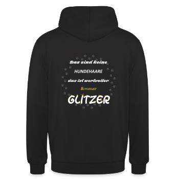 Hovawart Glitzer fHb3 - Unisex Hoodie - Schwarz - Hinten - Michal (187cm)