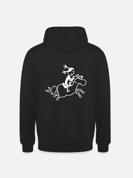 Poney avec cavalier - Sweat-shirt à capuche unisexe - noir