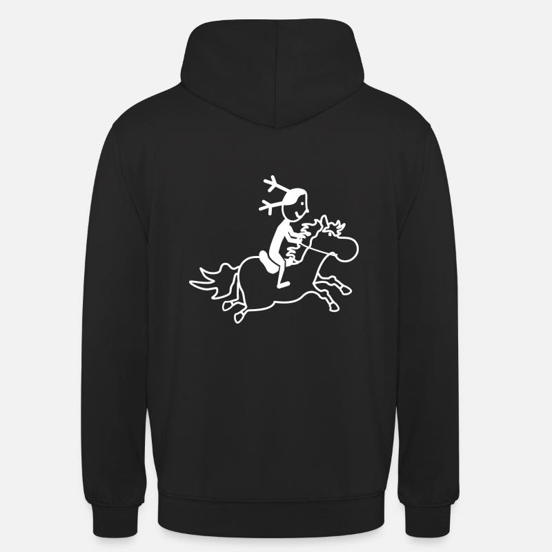 Poney avec cavalier - Sweat-shirt à capuche unisexe - noir