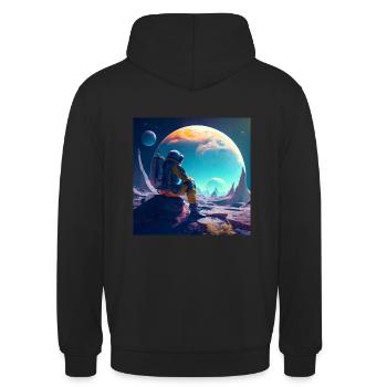 stranded in aesthetic - Unisex Hoodie - black - Back - Michal (187cm)