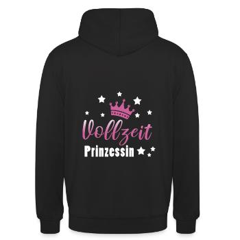 Vollzeitprinzessin Prinzessin Mädchen - Unisex Hoodie - Schwarz - Hinten - Michal (187cm)