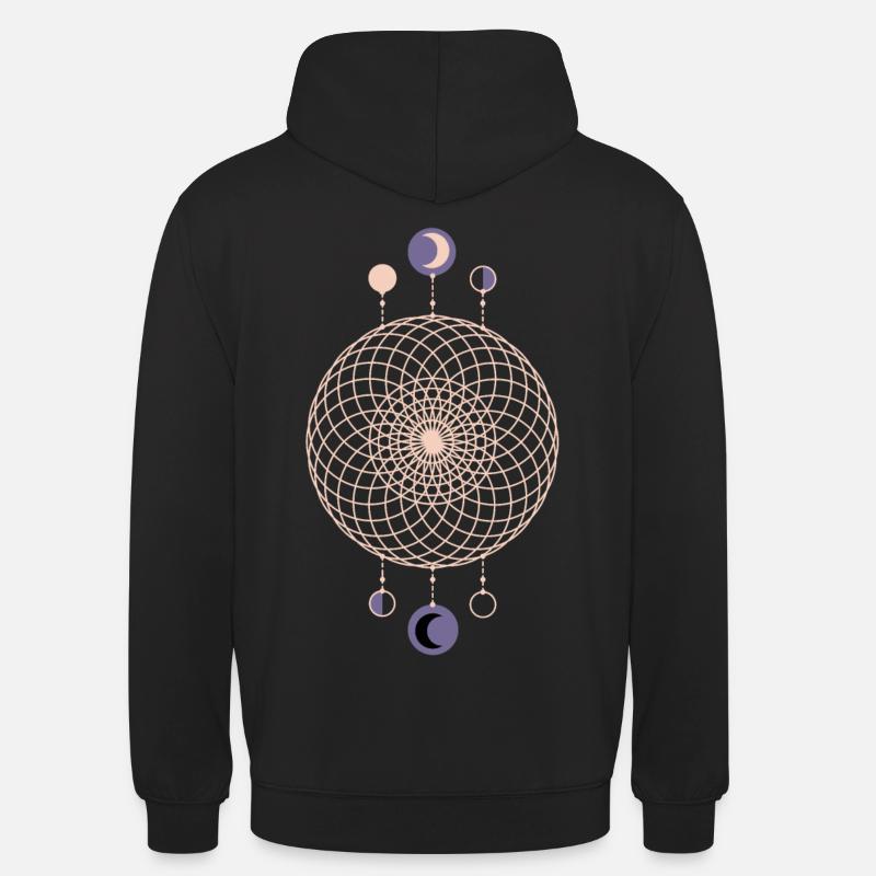Moon Phases Geometric Pattern - Unisex Hoodie - black