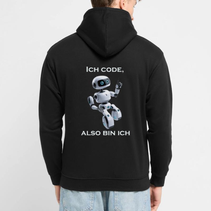Roboter: Ich code also bin ich Unisex Hoodie